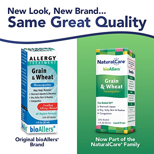 Naturalcare By Bioallers Allergy Grain & Wheat Treatment | Homeopathic Formula May Help Relieve Sneezing, Congestion, Itching, Rashes & Watery Eyes | 1 Fl Oz #TOP1