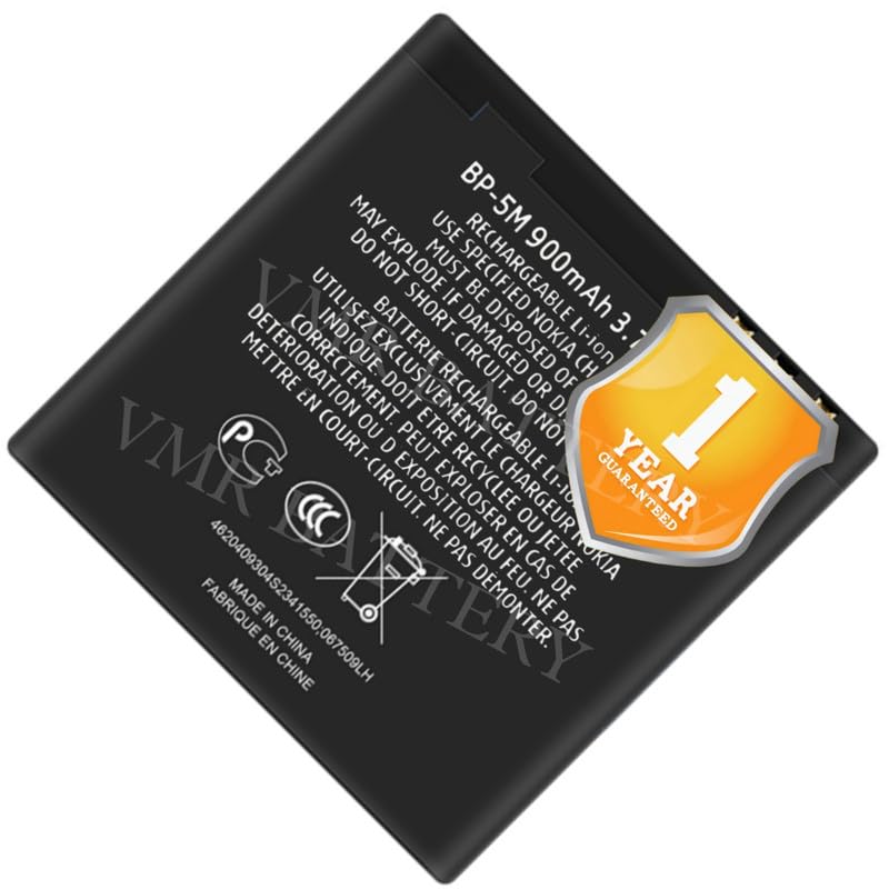 Image of Original BP-5M Battery Compatible for Nokia 5610 XM | Nokia 5700 | Nokia 5700 XM | Nokia 6110 Navigator | Nokia 6220 Classic | Nokia 6500 Slide | Nokia 8600 Luna | Nokia 7390 (900mAh) 1 Year Warranty