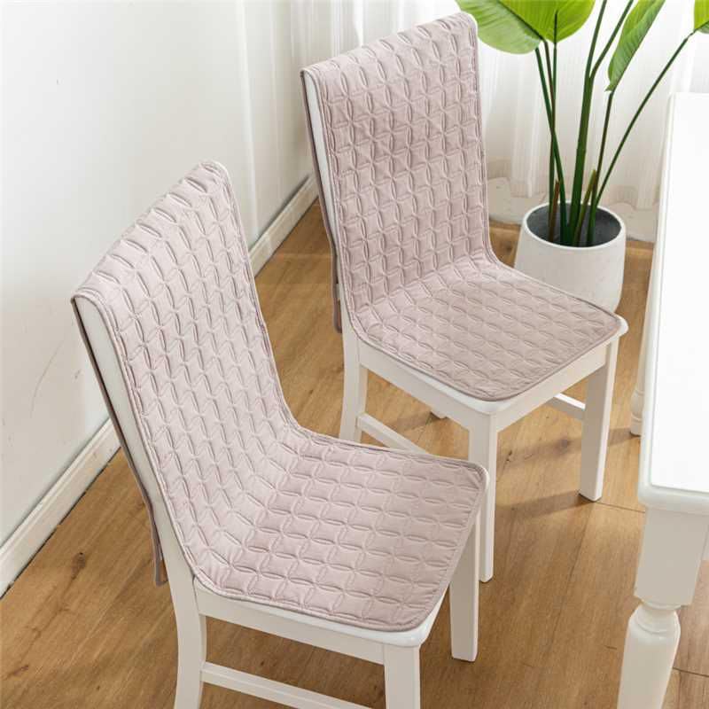 Image of HOMETHREADS Non-Slip Chair Cover-Universal Fit for Kitchen & Dining Chairs-Cushioned Comfort - Stylish Machine Washable Seat Cover-140x40cm (Taupe Beige, Pack of 8)