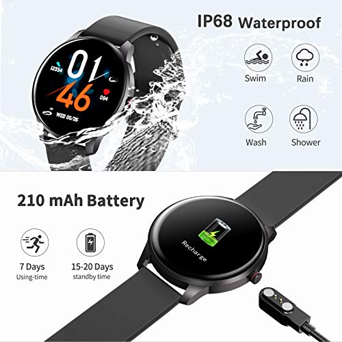 CUBOT Smartwatch heren, fitnesshorloge, 1,3 inch (33 mm) touchscreen, IP68 waterdicht, fitnesstracker, hartslagmeter… - Image 6