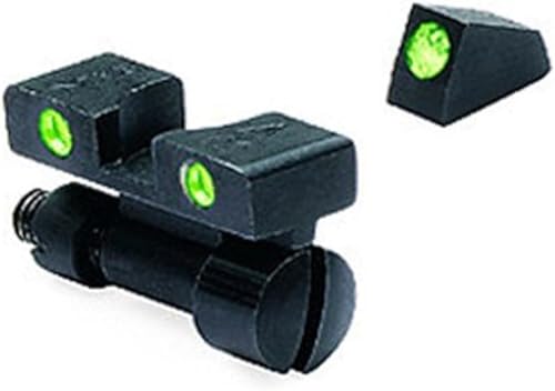 MEPRO Tru-Dot - Miras de tritio de noche ajustables compatibles con S&W K L N REV puntos de tritio verdes que brillan en la vista auto iluminados