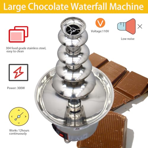 Preasion L153166FBA Chocolate Fountain 110V Electric 5-Tiers Digital Chocolate Fountain Melting Machine Heating Fondue Fountain,12Kg Of Chocolate thumb #2