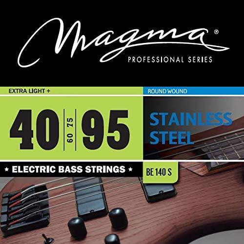 Magma Electric Bass Strings - Extra Light + Stainless Steel Bass Guitar Strings - Long Scale 34 inch 4 String Sets of .040 - .095 Gauge Strings (BE140S) - 2 Sets