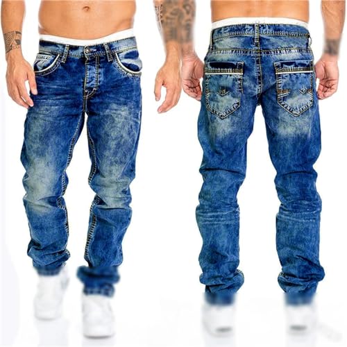 Straight Jeans Men's Retro Washed Jeans Spring and Summer Boyfriend Style Loose Jeans Street Trousers4