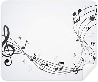 Flappg Black Music Notes White Cleaning Cloth Screen Cleaner 2pcs Suede Fabric