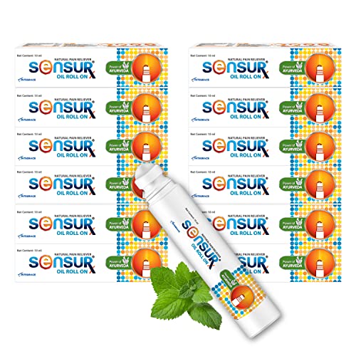 Image of Sensur Natural & Ayurvedic Pain Relief Oil Roll On -(10ml, Pack of 12) Fast ReliefAll Pains, One solution