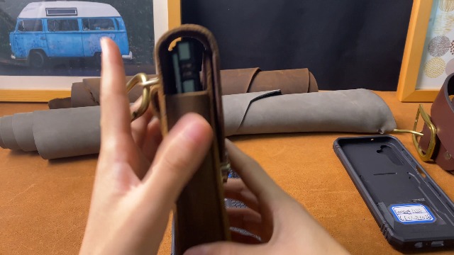 Hengwin mannen riem echt lederen riemtas, mobiele telefoon tas voor iPhone 16 Pro Max 16 Plus 15 14 13 12 11 Pro Max gevallen, kleine reizen riemtas, smartphone card case handtas (retro bruin