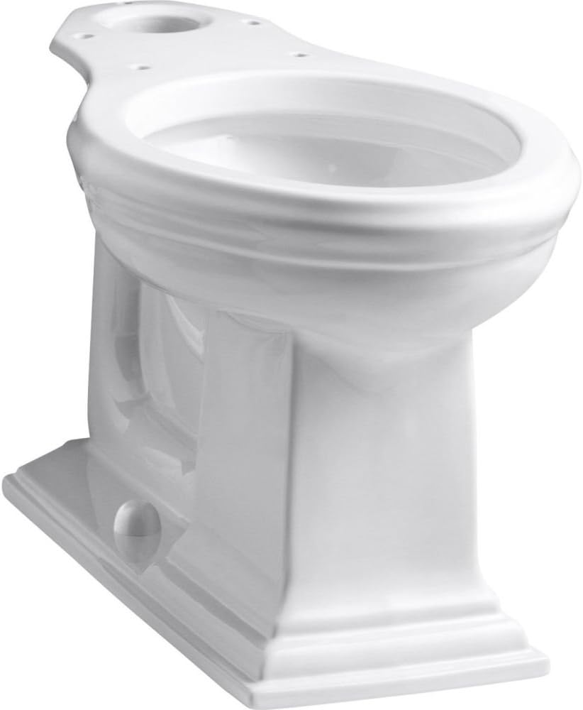 KOHLER K-4380-0 Memoirs Comfort Height Elongated Bowl, Chair-Height Toilet Bowl, Toilet Bowl Only, White