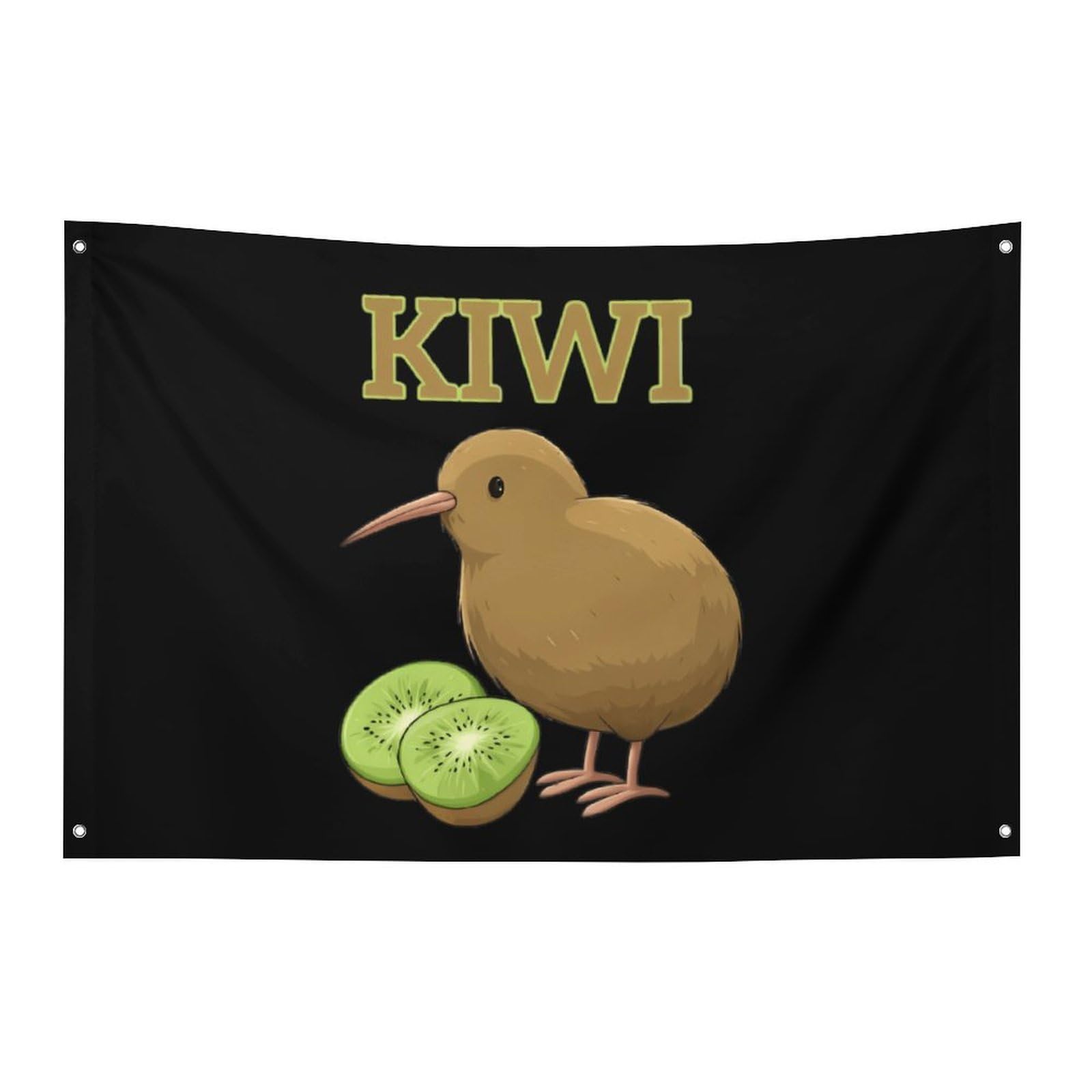 Bandera de colores vivos de alta calidad con pájaros y kiwis para exteriores