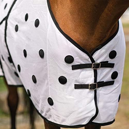 Miniatura 4 de Lámina magnética para caballos, color blanco, tamaño 70, 90 imanes unipolares, malla ligera 350 D, cobertura terapéutica equina, acelera la