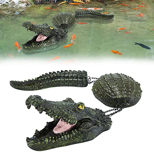 Vs&Llwq 31.5 Inche Floating Crocodile Decoy For Pool, Garden Decorations, Crocodile-Shaped Resin Statue Artware Decorative #TOP30