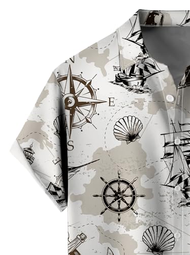 Men's Short Sleeve Button Down Casual Hawaiian Shirts Summer Beach Holiday Printed Regular Fit Top Tropical Shirts4