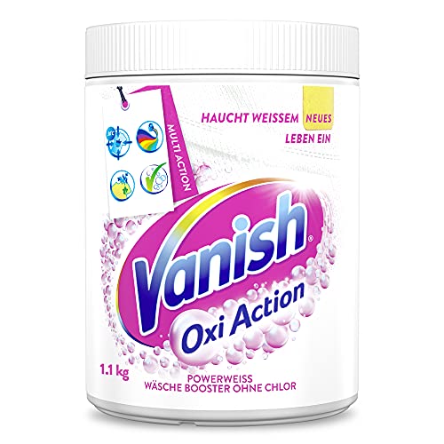 Vanish Oxi Action Powerweiss - Quitamanchas en polvo para ropa blanca, sin cloro, 2,2 kg en polvo, 2 x 1,1 kg