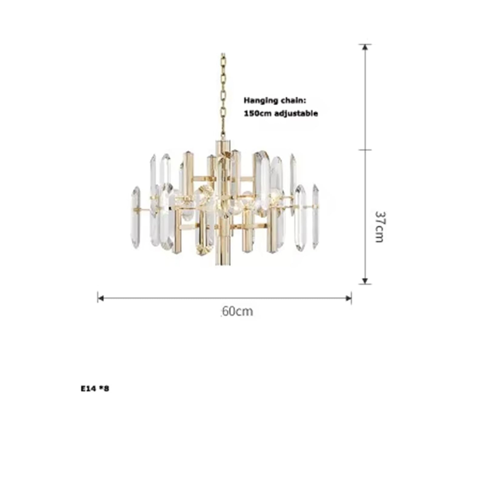 Gold Crystal Designer LED Hanging Lamps Chandelier Lighting Lustre Suspension Luminaire Lampen