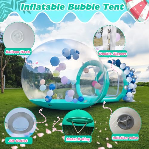 Tente dôme gonflable transparente avec souffleur et pompe, PVC durable de qualité commerciale pour fêtes d'enfants, événements de jardin et utilisation commerciale
