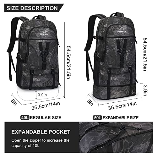 Semsty Hiking Backpack, 40L+10L Expandable Travel Backpack Flight Approved, Camping, Travel Backpack For Men And Women #TOP1
