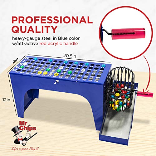 MR CHIPS Bingo Game Deluxe Bingo Game Set with Cage, 7/8 Inch Bingo