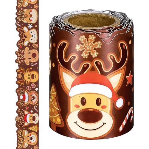 Nugbaefdp クリスマス 掲示板 ボーダー,約10m ホリデー壁装飾 - フェスティブ 教室 トリム ボーダー - フォトフレーム 黒板 壁 誕生日 ベビーシャワー 学校イベント 教師 オフィス 幼稚園用