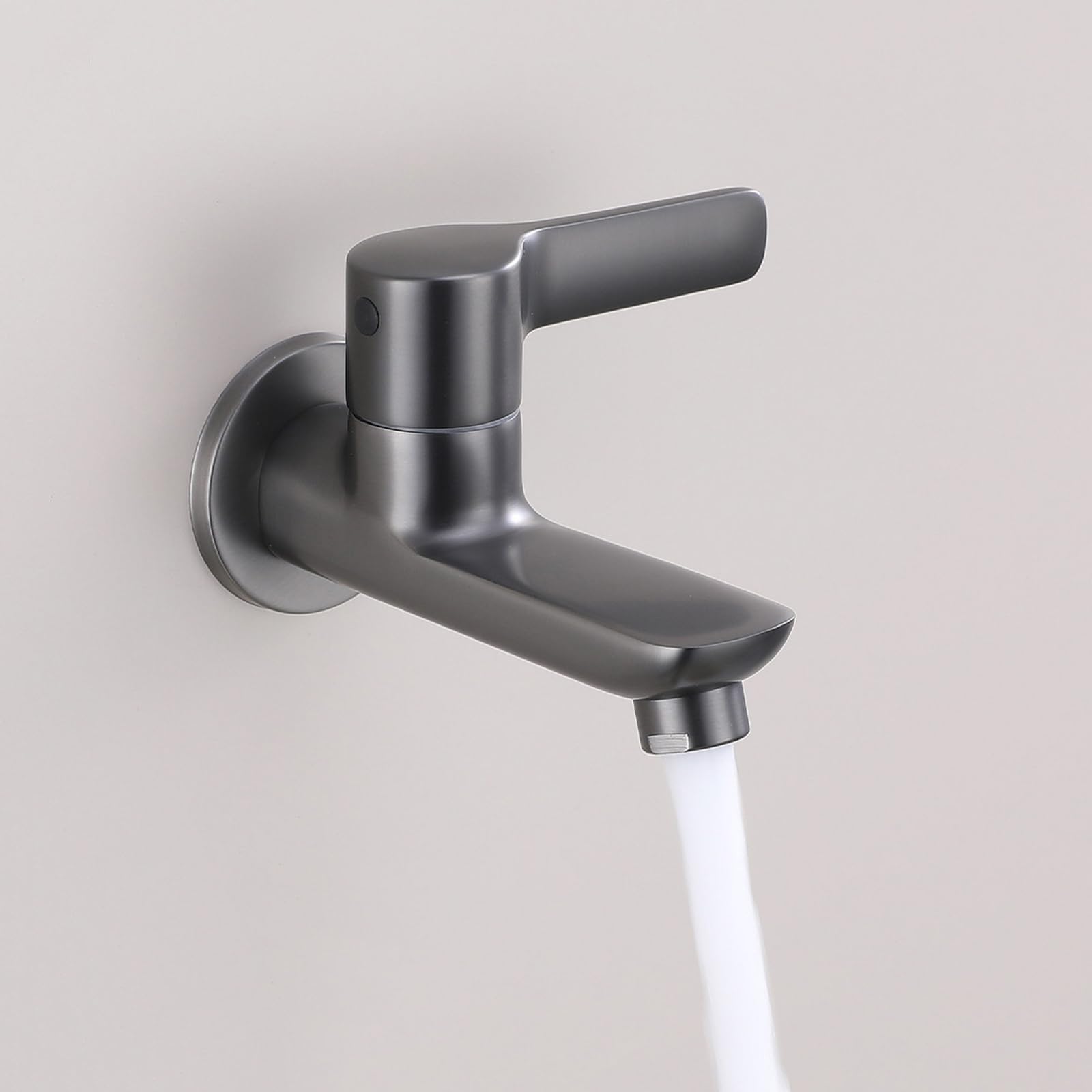 ANVLOJRIH Garden Taps Outside Wall Mounted Brass Single Cold Water Basin Tap Mop Pool Faucet Grey