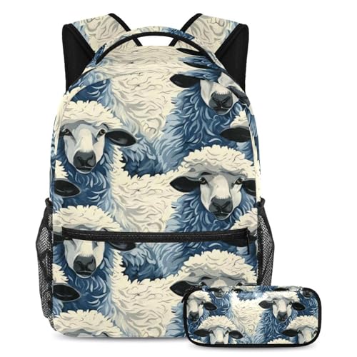 Sac à dos soulage le dos des étudiants grand volume motif mouton vintage