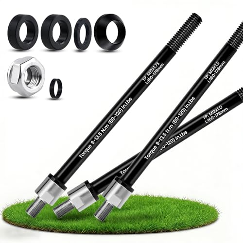 toothank Steckachse Fahrradanhänger Adapter M12-1.0 Verstellbar 160-178mm 3 Gewindearten (1.0/1.5/1.75) Kompatibel mit Thule Qeridoo Croozer - Schnellmontage - Robust Leicht