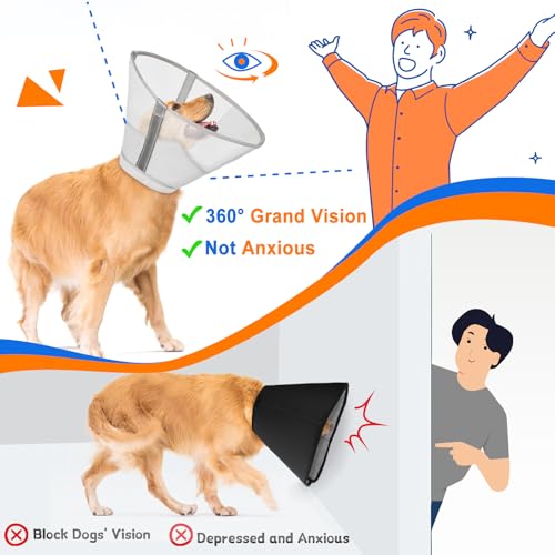 Image of Breathable Mesh Dog Cone Collar for Surgery, Soft Elizabethan Recovery Alternative to Stop Licking,Pet Neck Collar for Large Medium Small Breeds, S