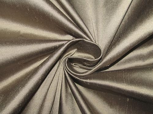 Tissu Dupioni soie naturelle noir blush 137,2 cm coupon pour styliste DUPB
