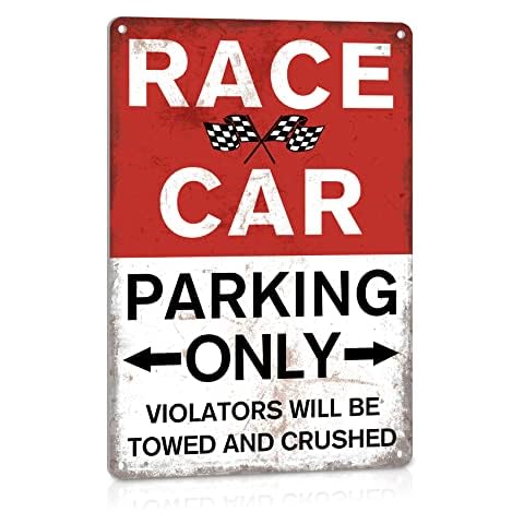 ALREAR Race Car Parking Only Sign Cover