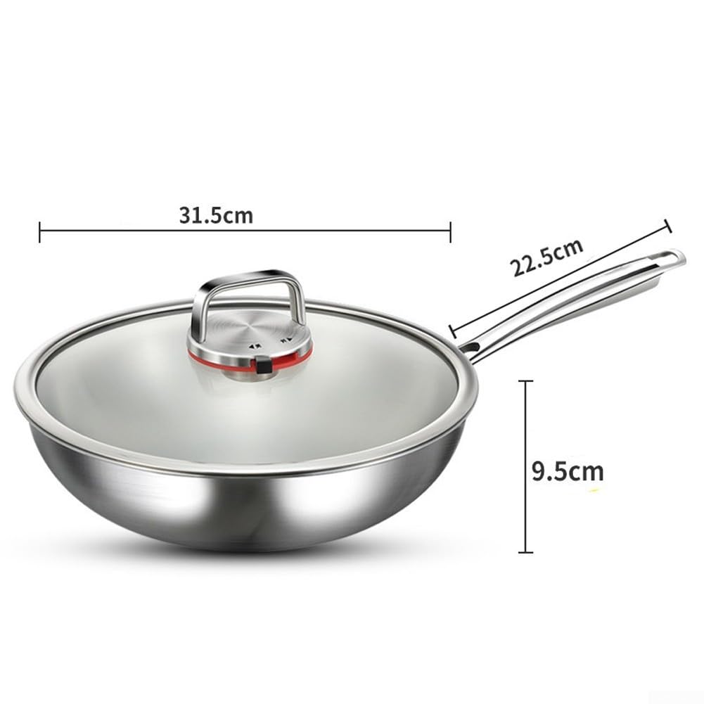 Wok Acciaio 316 Spesso 5 Strati Antiaderente Induzione