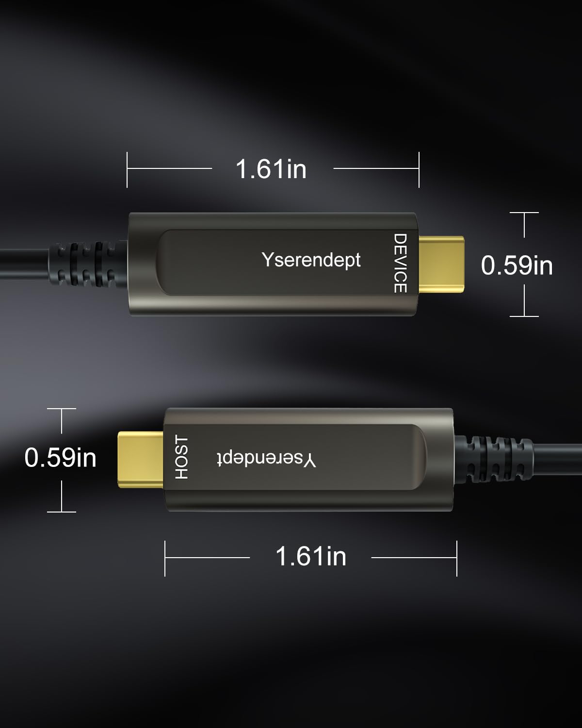 Cable USB C de fibra óptica de 33 pies, USB 3.2 Gen2 de 10 Gbps óptico activo de larga distancia USB C a C para cámaras 4K, VR/AR, proyectores y sistemas médicos