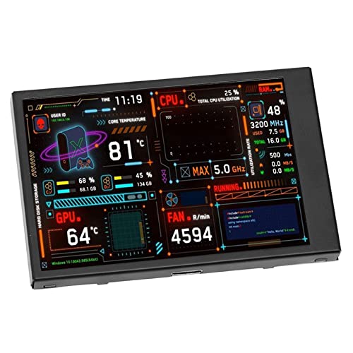 Image of VBESTLIFE 3.5inch Computer Temp Monitor, USB C PC Mini Sensor Panel Display, for aida64 PC CPU Data Temperature Monitor Computer Case Secondary Screen