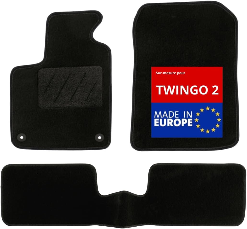 1763618 Car Floor mat - Custom Made - 3 Pieces - Anti-Slip - Black Carpet 900g/m² - Velours Finish - Range Star - Steering Wheel Left