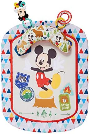 Bright Starts Disney Mickey Mouse Camping with Friends Tummy Time Prop Mat, Ages Newborn +