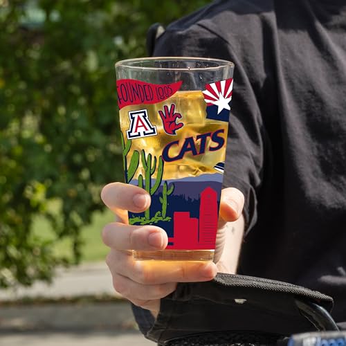 Image of Logo Brands NCAA 16 oz Pint Glass - Durable Glass With Bold Team Color- Chip-Resistant Rim Drinkware For Fans, Tailgates, Home Bars & Everyday Use