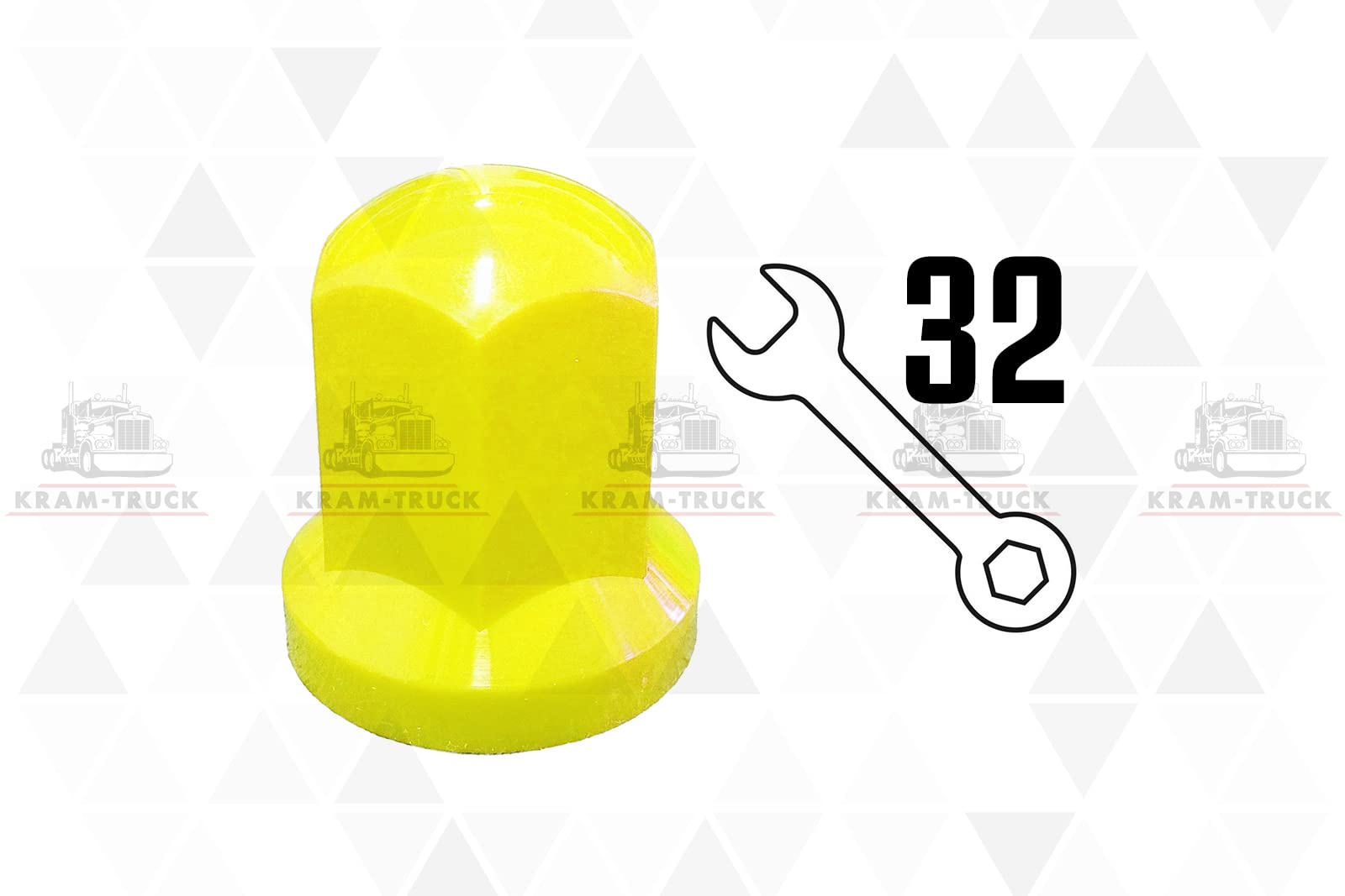 KRAM-TRUCK Tappi Per Dadi Ruota In Plastica Lunghi 32 Mm Giallo Per Camion E Rimorchi