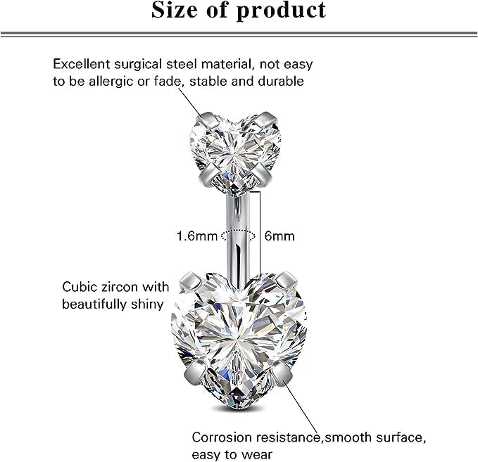 VCMART Belly Button Ring Short Bar Belly Ring Short Belly Button Rings Surgical Steel 6mm Belly Rings for Women Small Belly Button Piercing Navel Rings Piercing Jewelry - Image 2