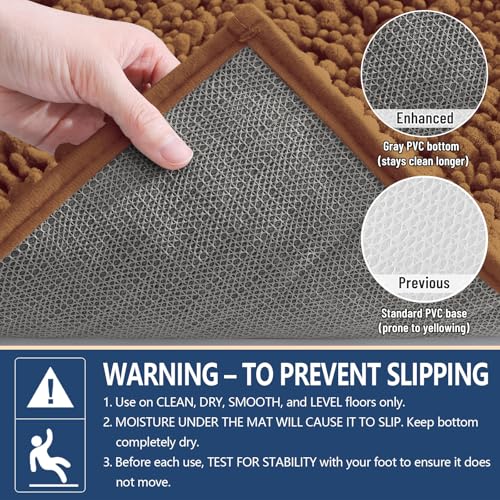 Image of Arotive Luxury Small Bathroom Rugs 24x16, Extra Soft Thick Absorbent Shaggy Chenille Bath Rugs, Machine Wash Dry, Bath Mats for Bathroom Floor, Tub and Shower, Home Decor Accessories, Ochre