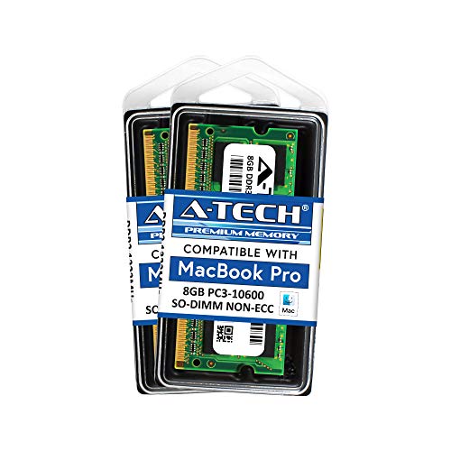 A-Tech for Apple 16GB Lbg 2 x 8GB PC3-10600 MacBook Pro Early 2011 MC700LL/A A1278 MC724LL/A MC721LL/A A1286 MC723LL/A MD035LL/A
