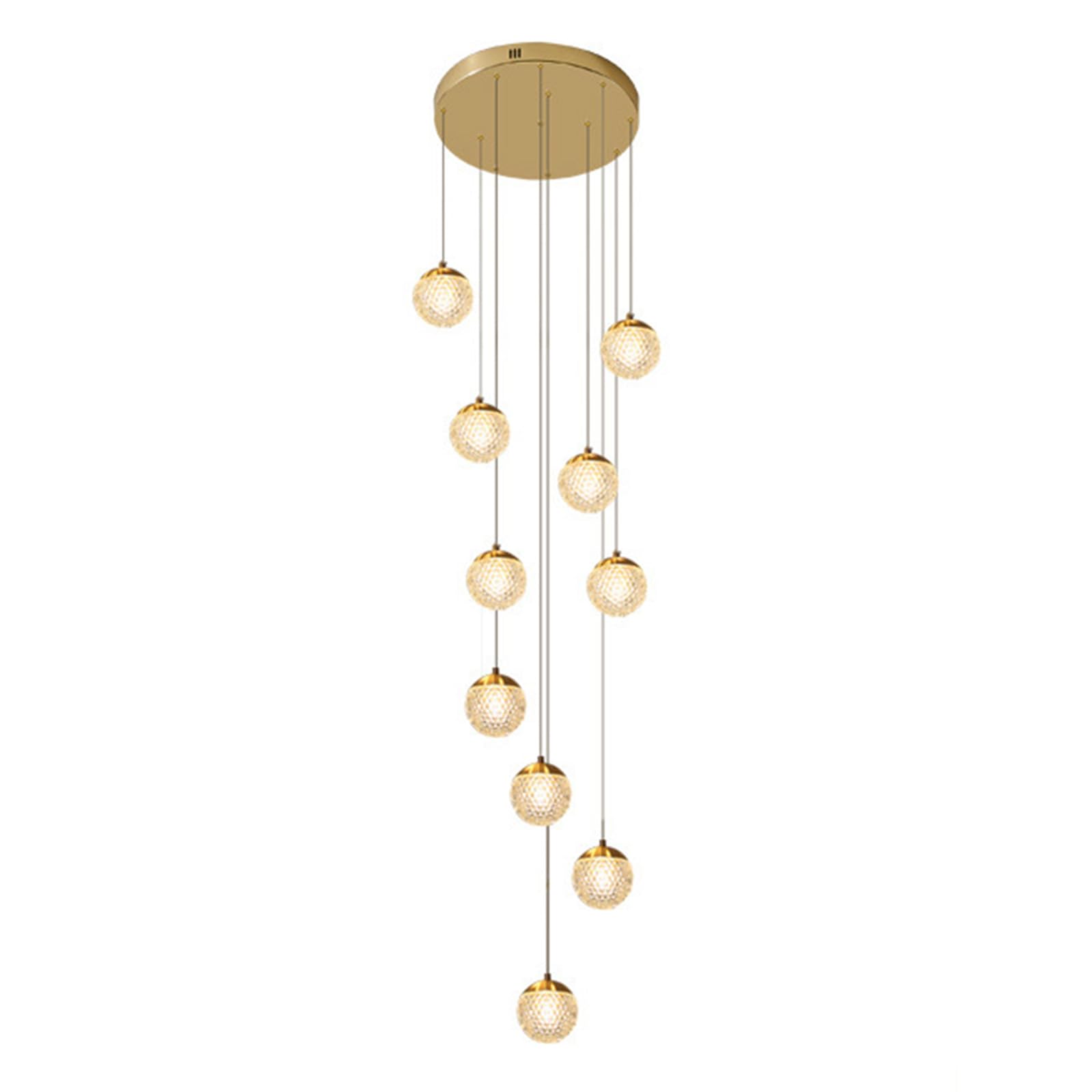 THKSGIV Staircase Chandelier Long Pendant Light Duplex Building Large Living Room Villa Hollow Modern Minimalist Lamp,10 Heads,White