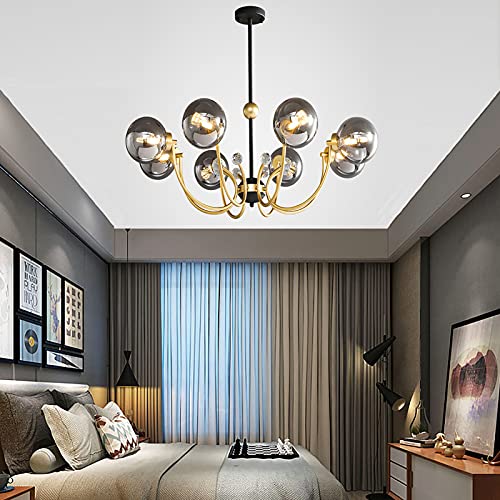 Plafonnier architectural gris et noir de style milieu du siècle pour salon élégant