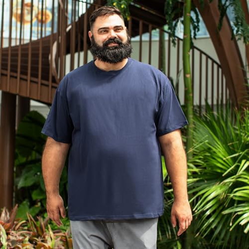 Men’s Big and Tall Shirts 100% Cotton Casual Tee Ultra Soft Breathable Short Sleeve T-Shirts Classic Basic Tops XL-6XL2