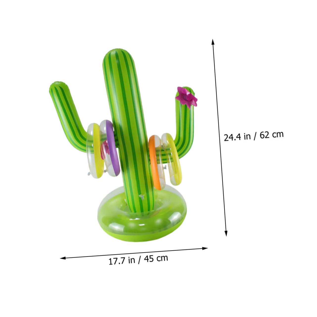 VANZACK 1 Set Inflatable Cactus Rings Plaything Summer Beach for Fun Outdoor Games Height for Pool Parties and Family Gatherings Smooth Edges for