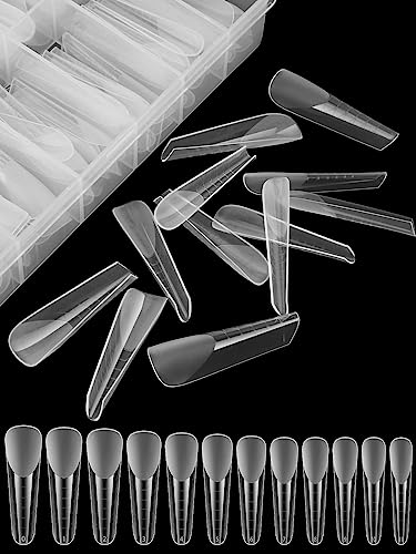 EBANKU 120 PCS Clear Matte Dual Nail Forms System Coffin Nail Mold Tips Acrylic Stiletto Nail Extension Tools for Nail Art Salon Nails Design - Image 4