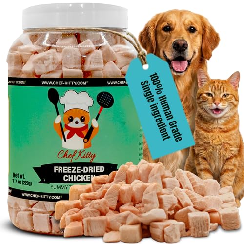 Freeze-Dried Chicken Treats for Cats & Dogs - 100% Human Grade, Single Ingredient