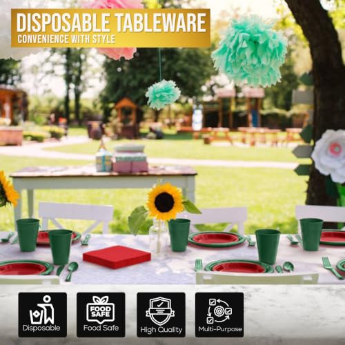 Image of Exquisite 350 Pcs Christmas Plates and Napkins Party Supplies Plate Sets