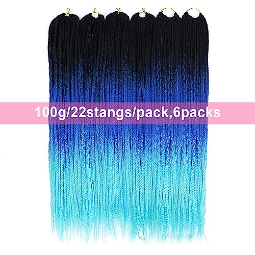 TAOYEMY Box Braids Crochet Hair Extensions 24 Inch 6 Packs, 22 Strands/Pack, Synthetic Braiding Hair for Women & Girls (48#, 24 inch) - Image 2