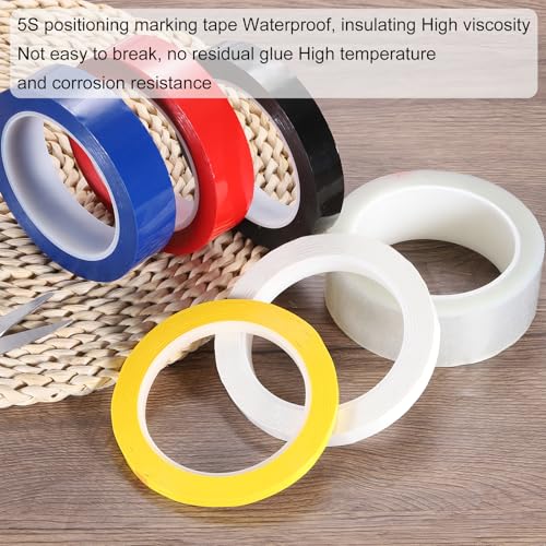 Image of uxcell 4 Rolls Black 0.13 Inch x 72 Yards Polyester Film Electrical Tape PET Tape High Temperature Heat Resistant Tape for Transformer Motor Wire 5S Positioning Logo,3.2mm x 66m