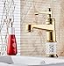 Produktbild Tourmeler Rubinetto Bagno Bianco Oro, Gold Veredelung Individuelle einzelne Bohrung/Griff zeitgenössische Messing Badewanne Armatur Wasserhahn Tippen