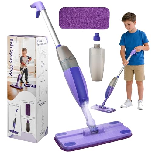 Kids Spray Mop with Washable Microfiber Pad