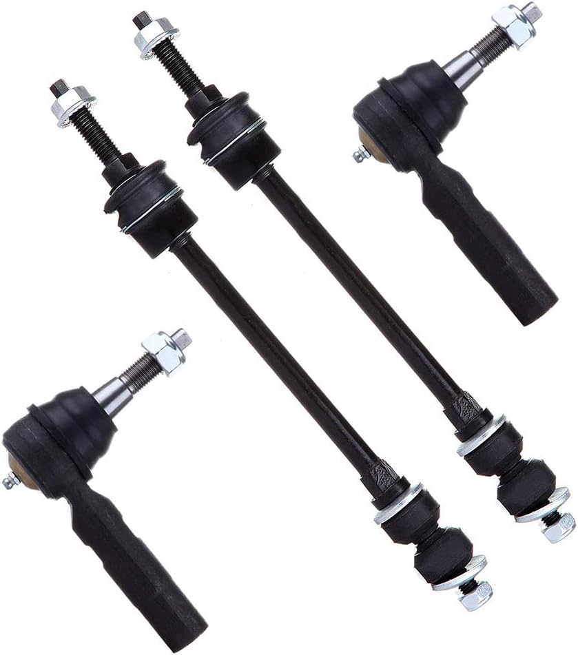 SCITOO 4-PC SET Suspension Kit For Dodge Ram 1500 Front Sway Bar End Link,Outer Tie Rod End